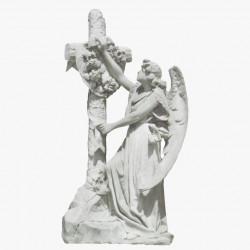 Скульптура из мрамора S_48 Ангел у молитвенного креста